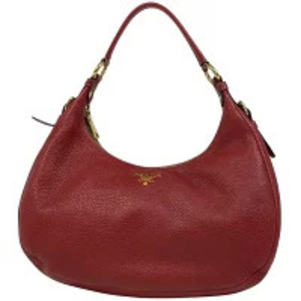 Prada Daino Hobo bag red pebbled leather